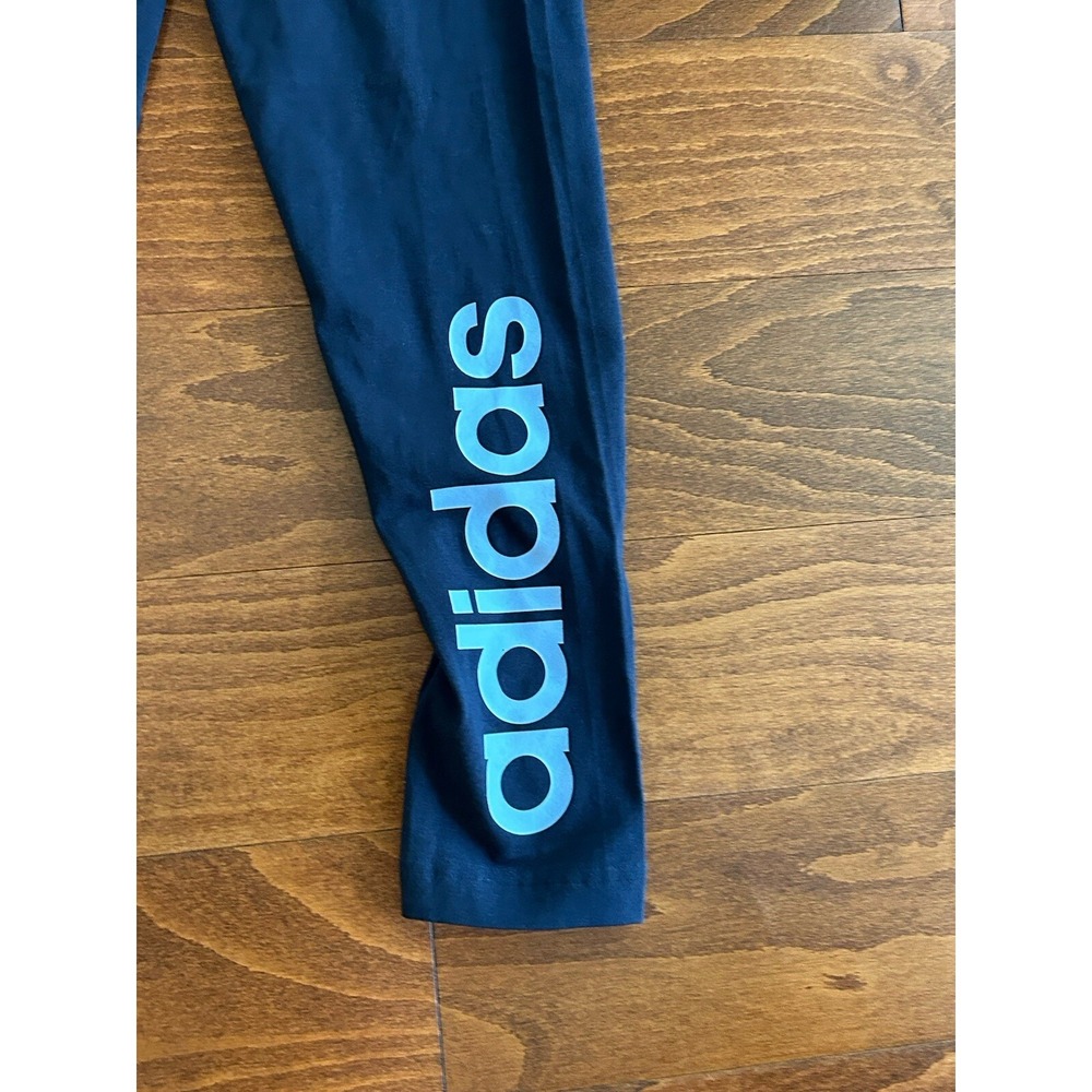 Adidas Womens S Fitted Legend Ink Blue Legging Tight Logo NWT - Picture 2 of 9